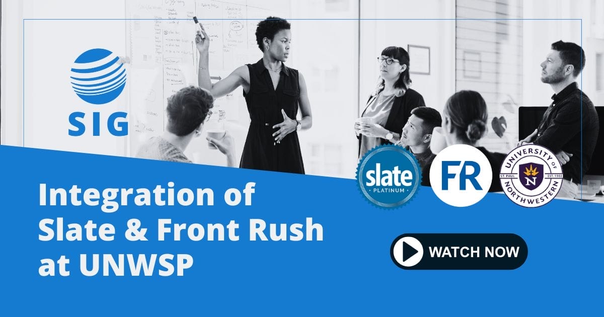 Webinar - Integration of Slate and Front Rush at UNWSP